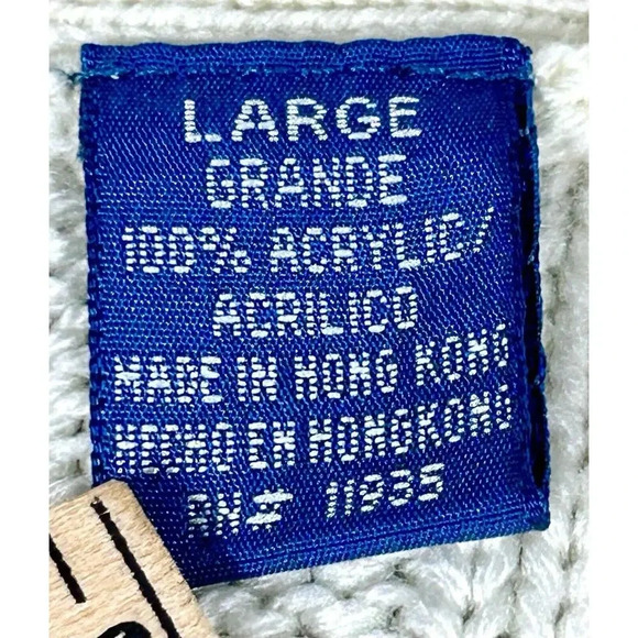 Vtg 90s Towncraft Sweater Vest Large Cable Knit Gray Grandpa Dad Buttons Pockets - Picture 6 of 8